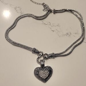 Lia Sophia Love Dust Cut Crystal Heart Necklace